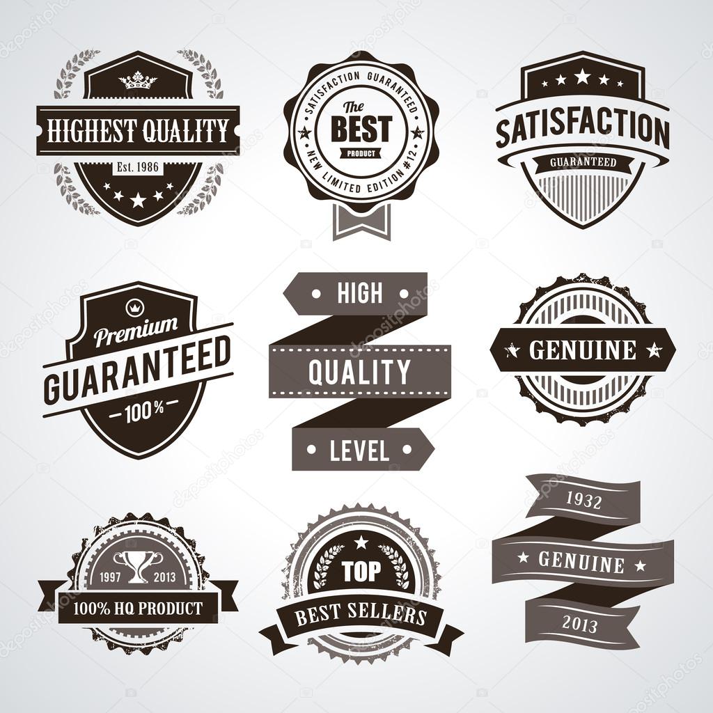 Vintage premium quality labels — Stock Vector © Vecster #26292013