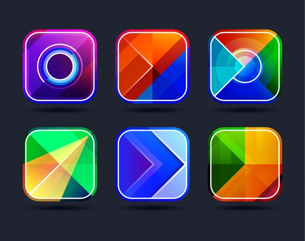 Molduras de ícones de aplicativos abstratos — Vetor de Stock