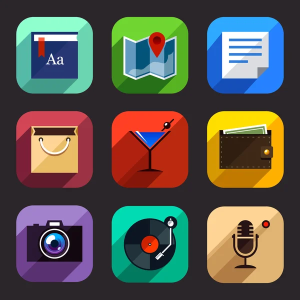 Iconos de estilo plano — Archivo Imágenes Vectoriales