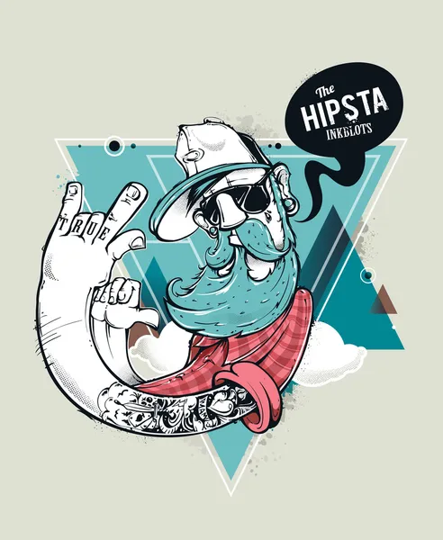 Hipster carácter de graffiti — Vector de stock