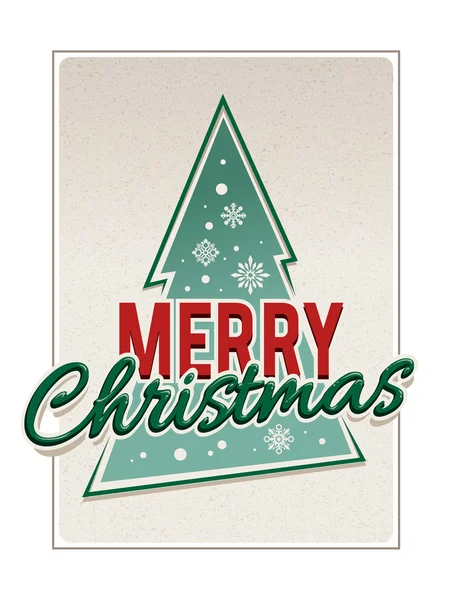 Retro merry christmas typografi — Stock vektor