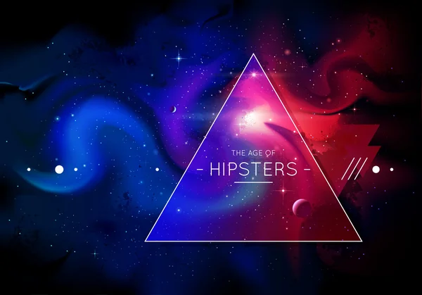 Kozmik hipster arka plan — Stok Vektör