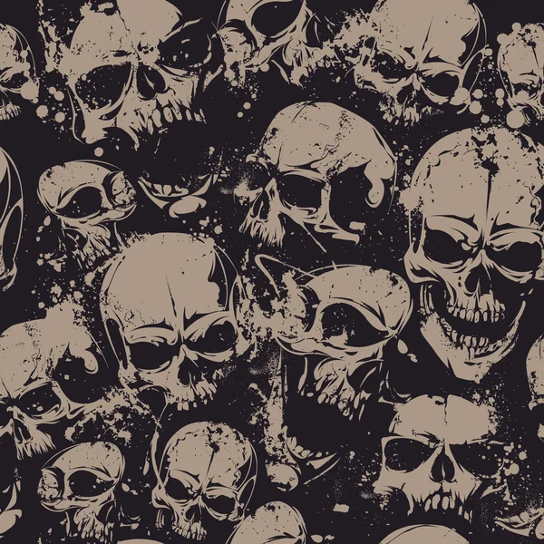 Calaveras grunge sin costuras — Archivo Imágenes Vectoriales