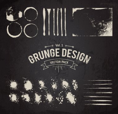 Grunge tasarım öğeleri kümesi