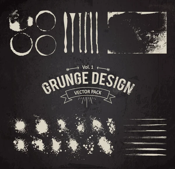 Set di elementi di design Grunge — Vettoriale Stock