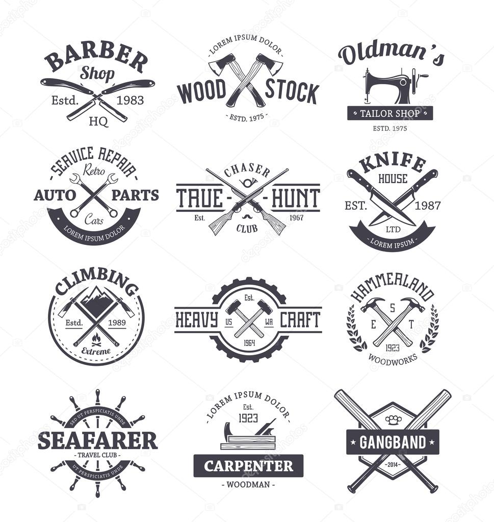 Crafts Emblems Vector Set