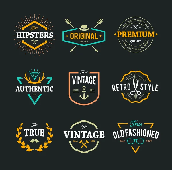 Vector hipster emblemen — Stockvector