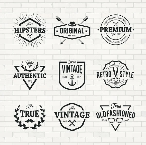 Emblemas hipster — Vetor de Stock