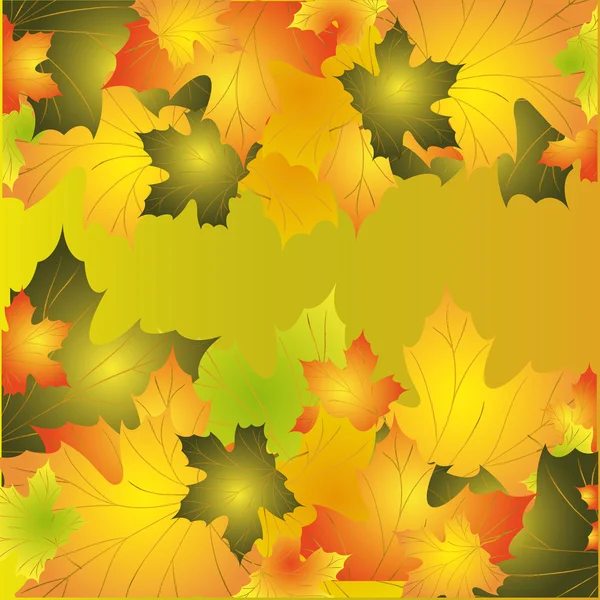 Akçaağaç yaprakları ile sonbahar arka plan — Stok Vektör