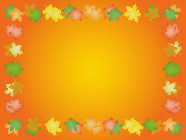 Autumn frame from leaves of maple — Stock Vector