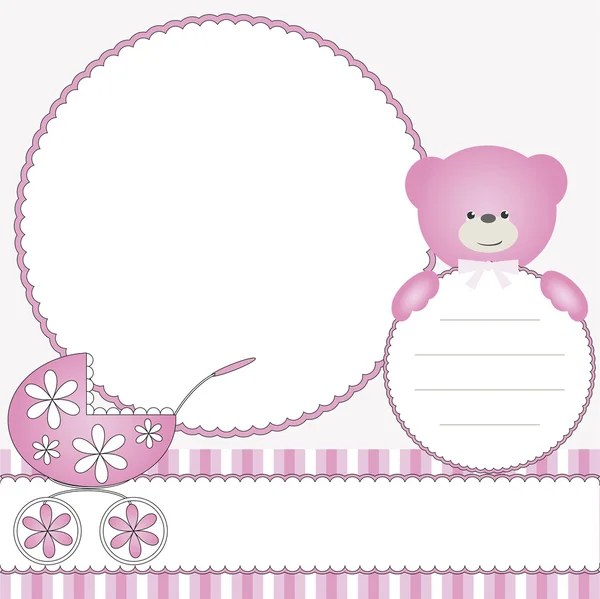 Babies girl pink background — Stock Vector