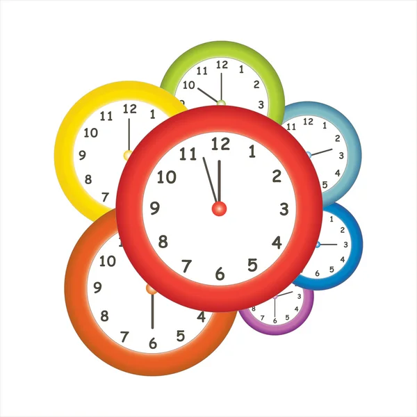 Colorful clocks — Stock Vector