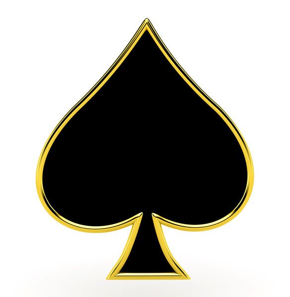 Spades card suits with golden framing