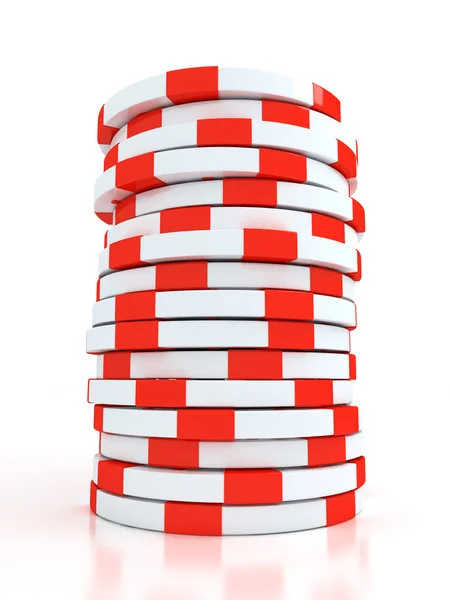 Puces de casino colorées simples — Photo