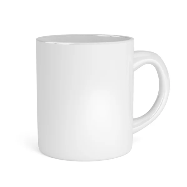 Tasse blanche isolée sur fond blanc — Photo