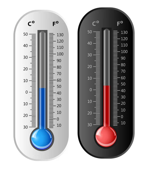 Thermometer wit en zwart. vector — Stockvector