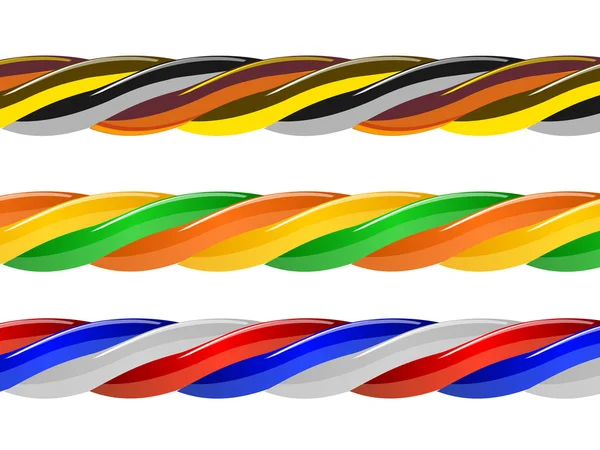 Cable de computadora multicolor aislado en blanco — Archivo Imágenes Vectoriales