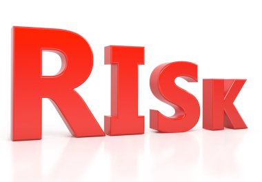 Risk text 3d isolated over white background
