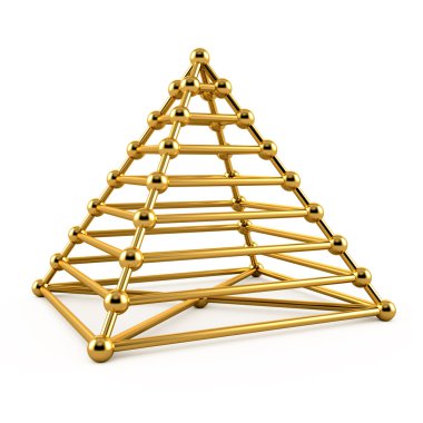 Altın piramidin soyut illüstrasyon