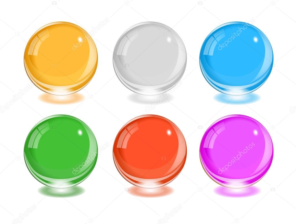 Any color glass balls set. EPS10