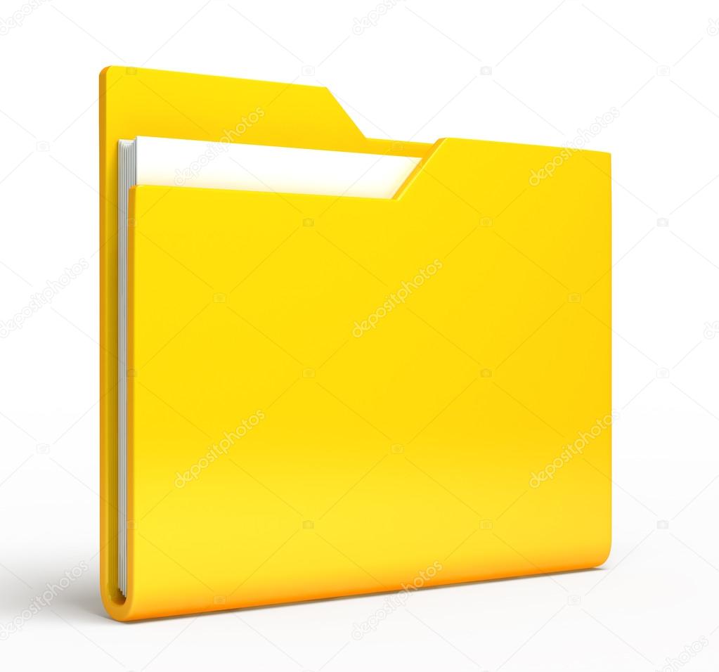 Yellow folder. Isolated on white background