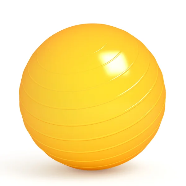 Bola de fitness naranja aislada en blanco — Foto de Stock