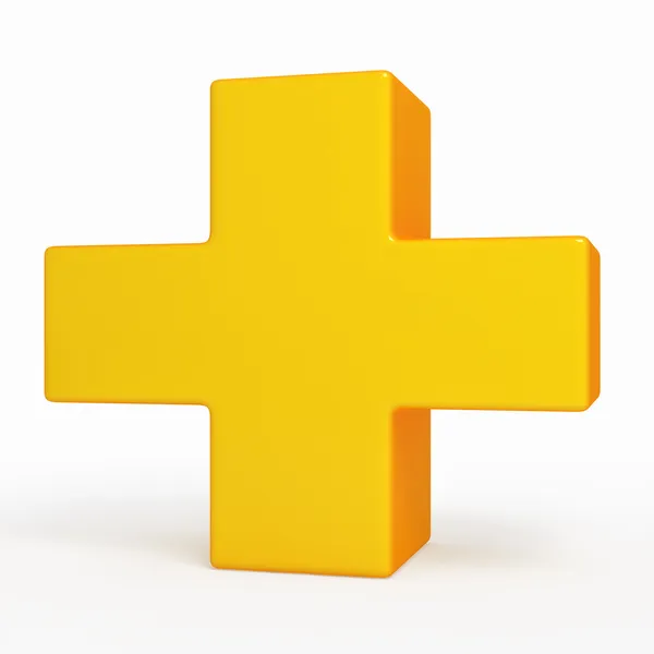 Yelow cross. Medical symbol. — Stock Photo, Image