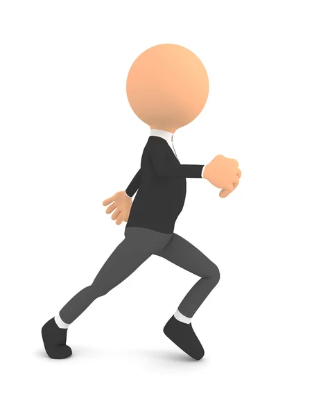 Runing man over white. 3d render — Stock Photo, Image