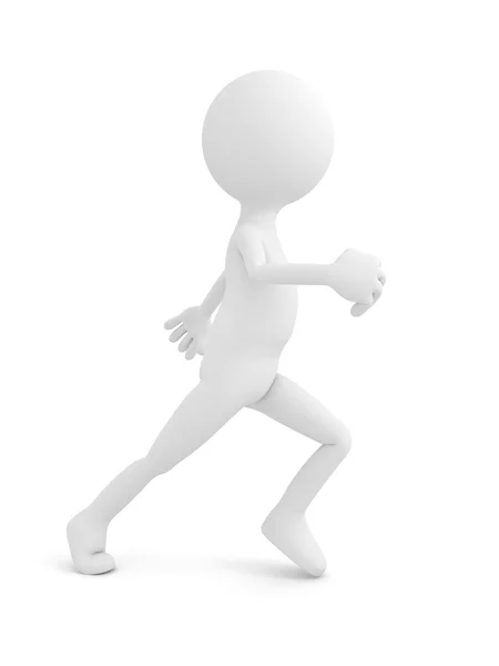 Running Man über Weiß. 3D-Darstellung — Stockfoto