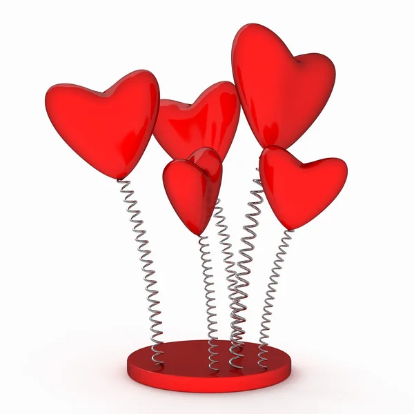 Illustration with a red valentine hearts — Stock Photo, Image