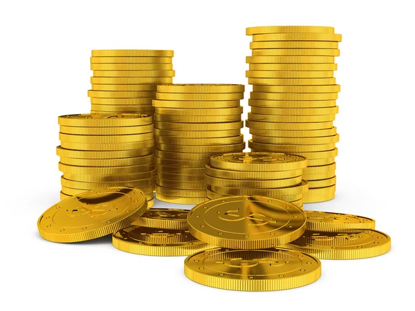 Gold coin.  Raster illustration isolated — Stock Photo, Image