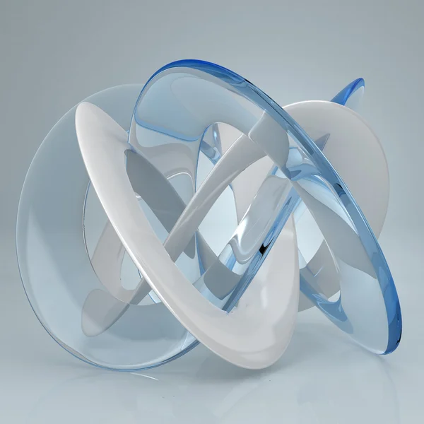 Noeud torus en verre bleu blanc — Photo