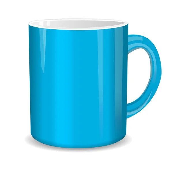 Taza azul realista. Ilustración vectorial — Archivo Imágenes Vectoriales