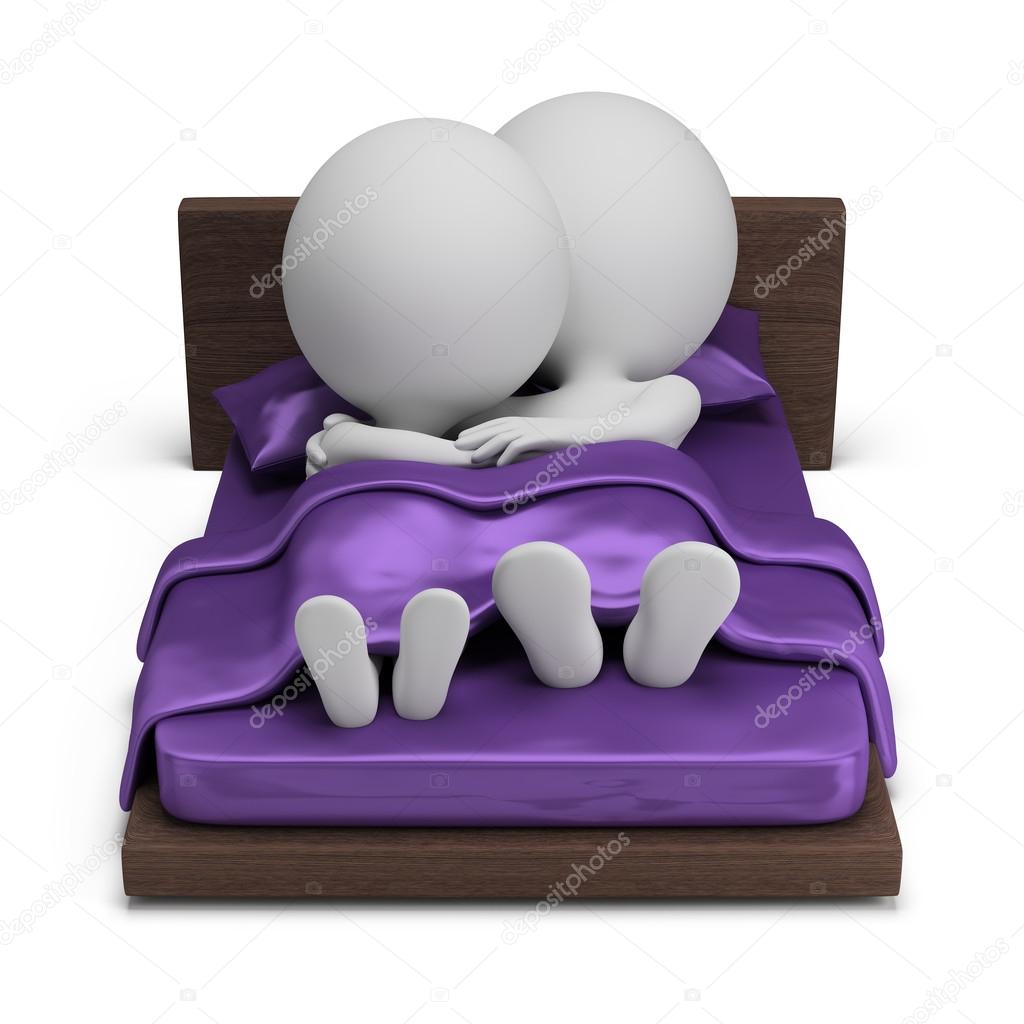 3d small - couple in bed