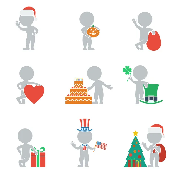 Flat people - holidays — Stock Vector
