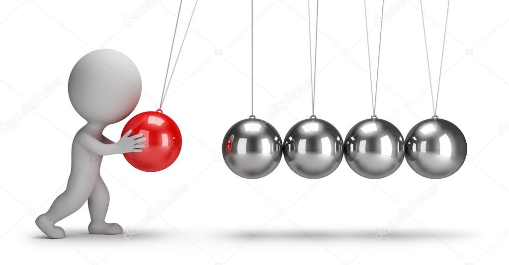 3d small people - Newtons cradle