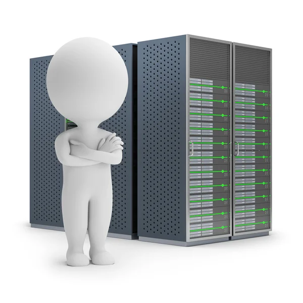 3d small people - servers — Stock Photo, Image