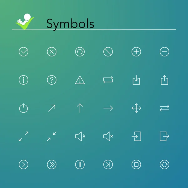 Símbolos Iconos de línea — Vector de stock