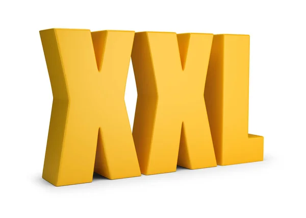 Xxl Inscription Yellow Color Image White Background 로열티 프리 스톡 사진
