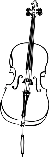 Sketch of musical string instrument stringed cello — Stock Vector