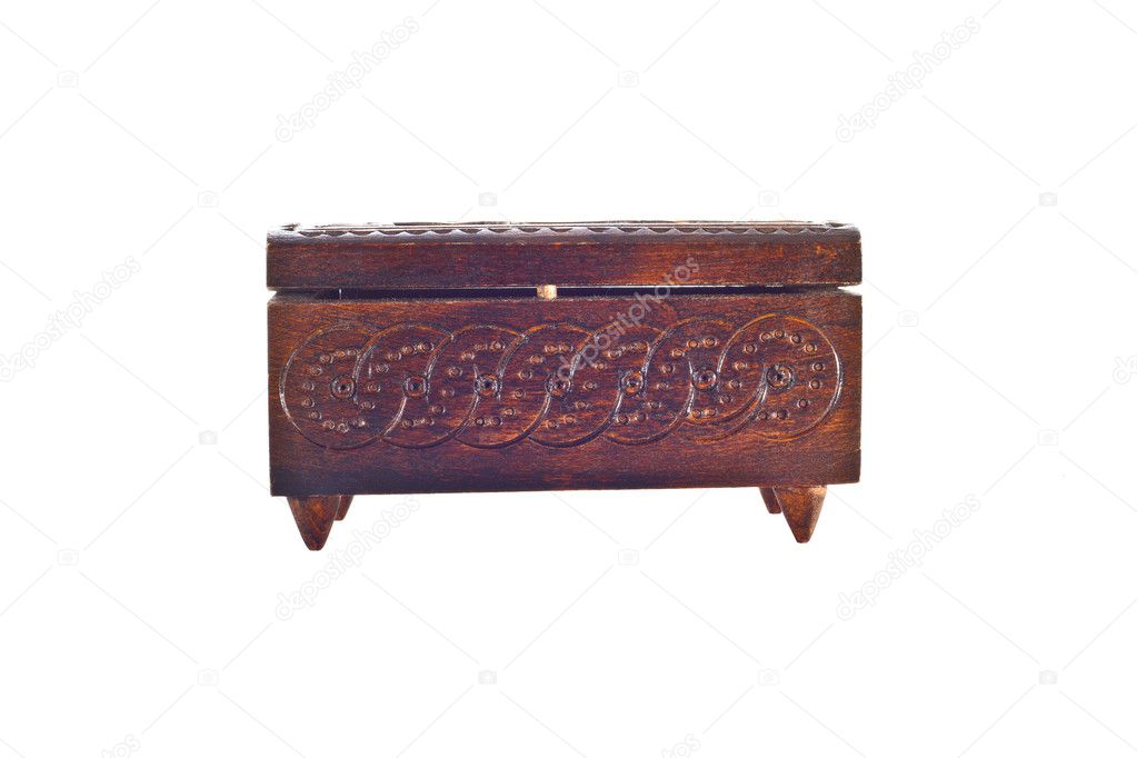 Wooden box for female ornaments and jewelry
