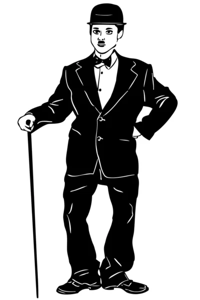小さな黒いスーツのスケッチ — ストックベクタ