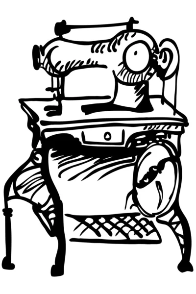 Starożytnych do szycia maszyny do pisania z dysku nogi — Wektor stockowy