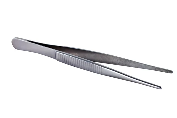 Medical image of metallic tweezers close-up — Stock Photo, Image