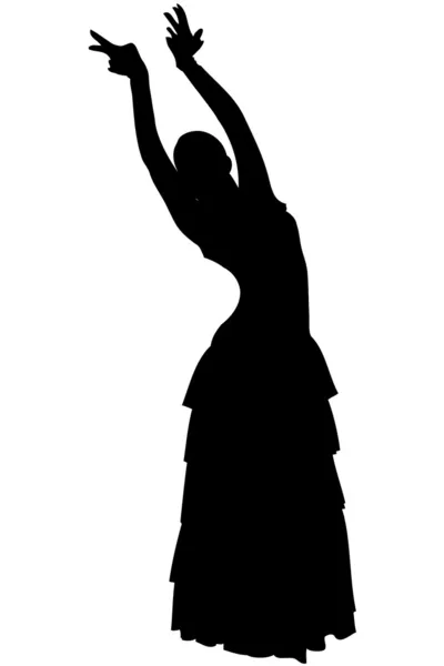 Sketch of a girl in dance pose Flamenco — Stock Photo, Image