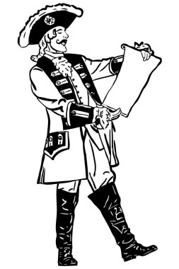 sipariş kroki retro bir subay okur