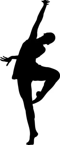 Silhouette und Mädchen in Tanzpose — Stockvektor