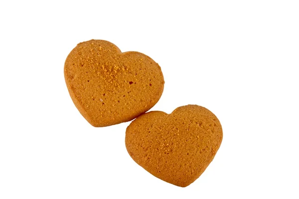 Form kalplerine bir hediye iki kek — Stok fotoğraf
