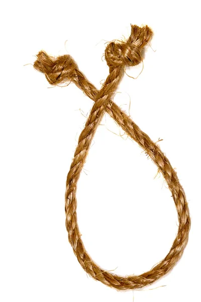 Hemp rope on a white background — Stock Photo, Image