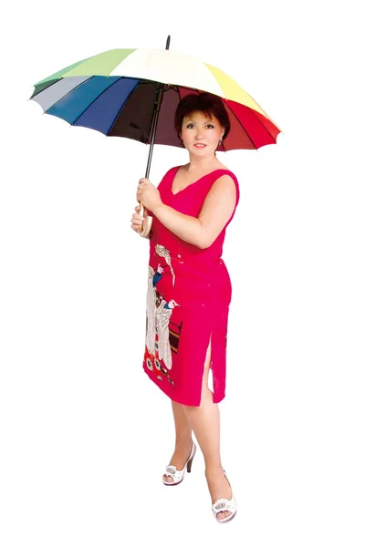 Изображение взрослой женщины под зонтиком — стоковое фото